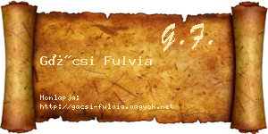 Gácsi Fulvia névjegykártya